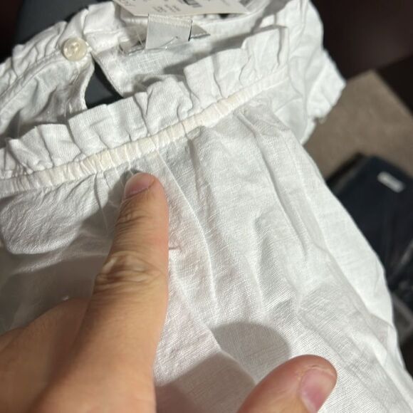 J. Crew Factory Linen-blend ruffleneck top - Picture 3 of 3